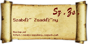 Szabó Zsadány névjegykártya